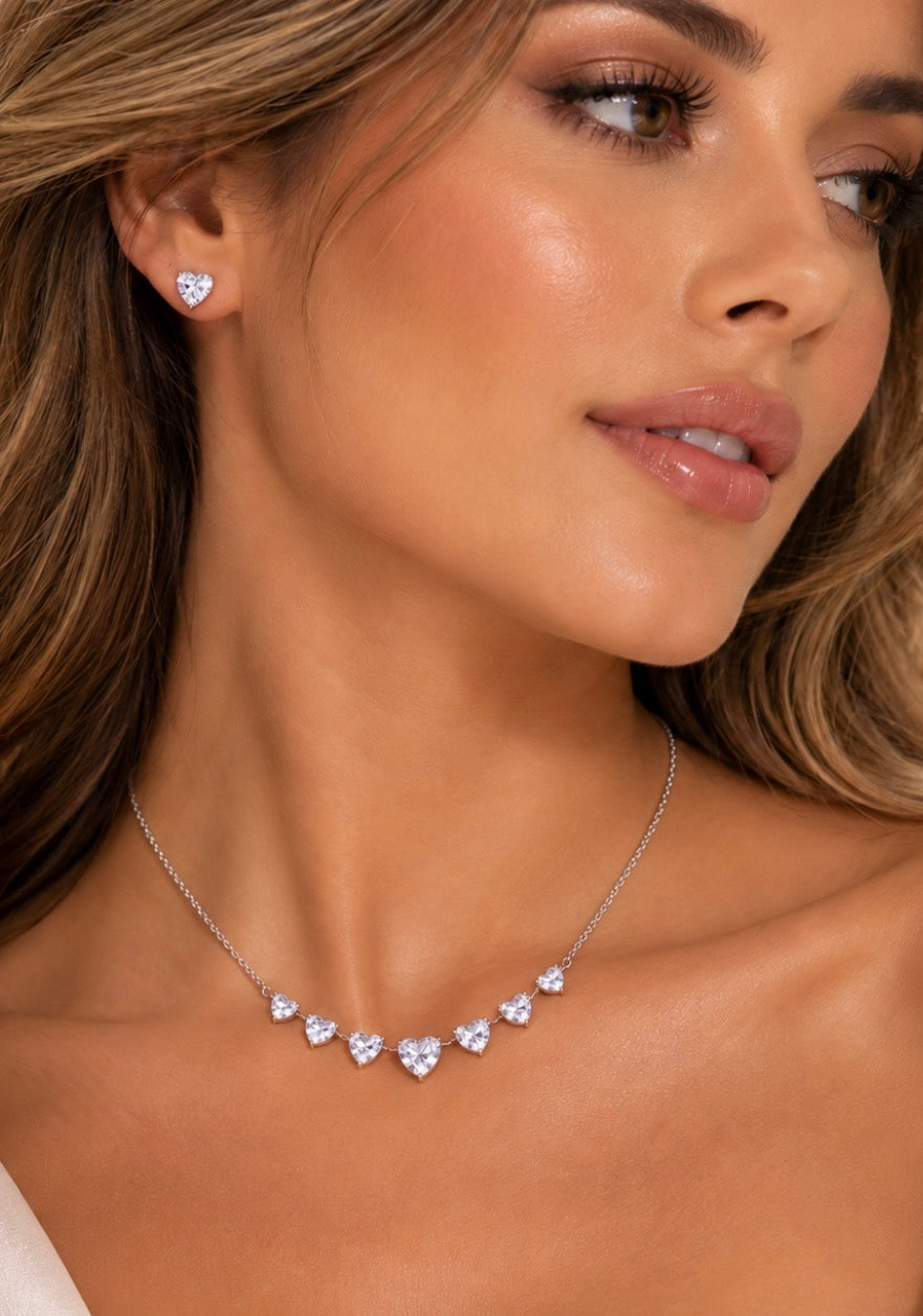 NISHKI Forever Heart S925 Necklace & Earring Set