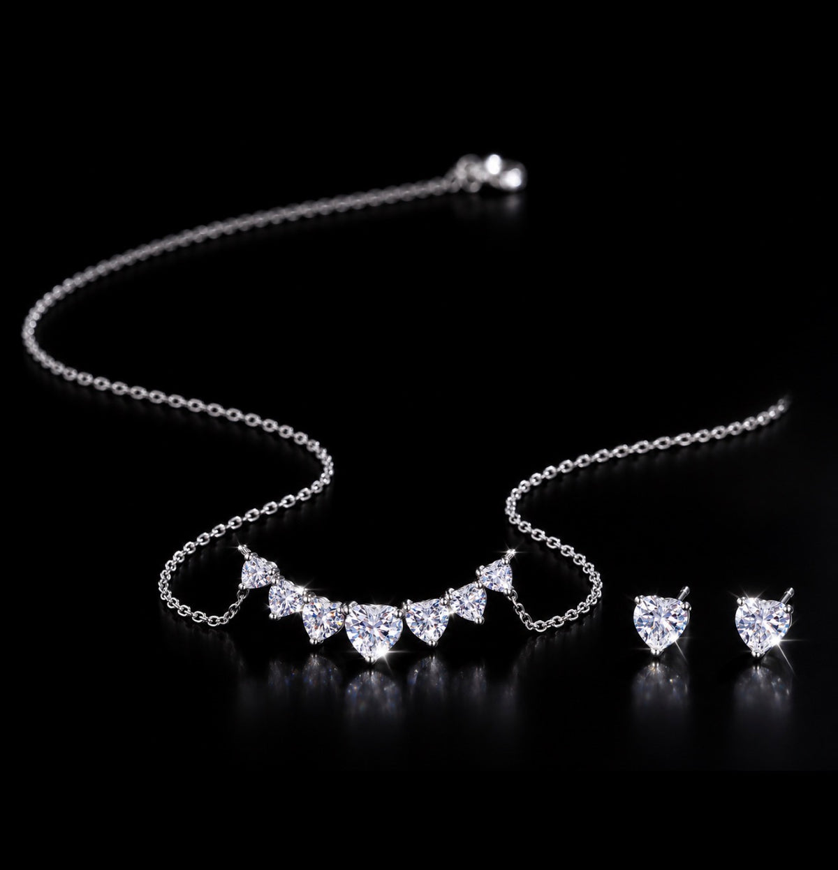 NISHKI Forever Heart S925 Necklace & Earring Set
