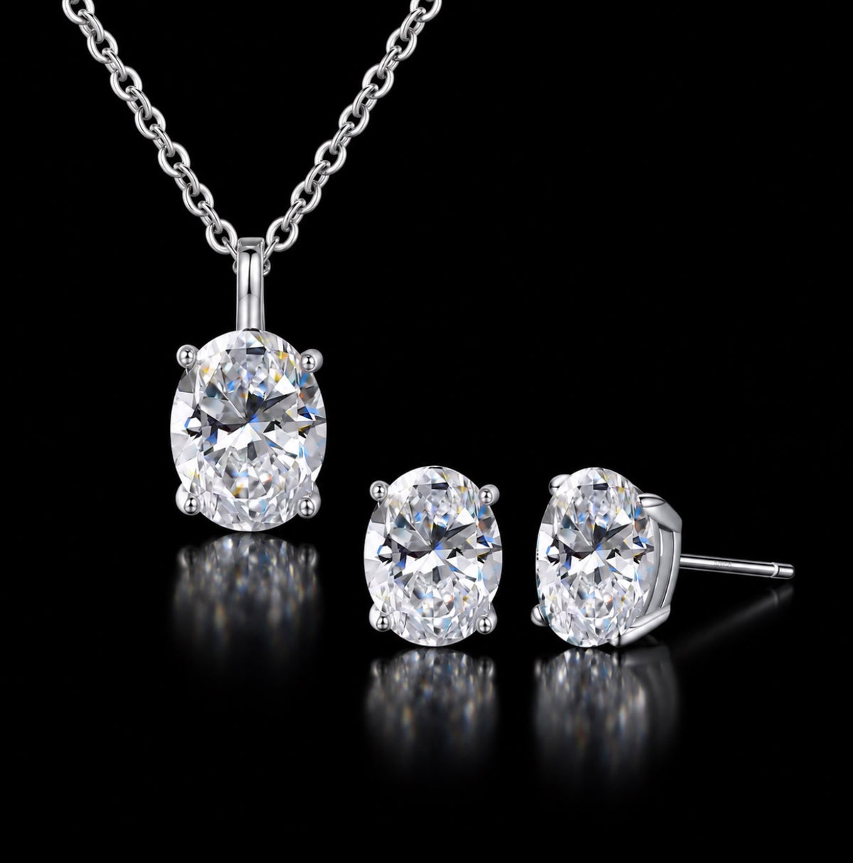 NISHKI Aurelia Oval S925 Necklace & Earring Set
