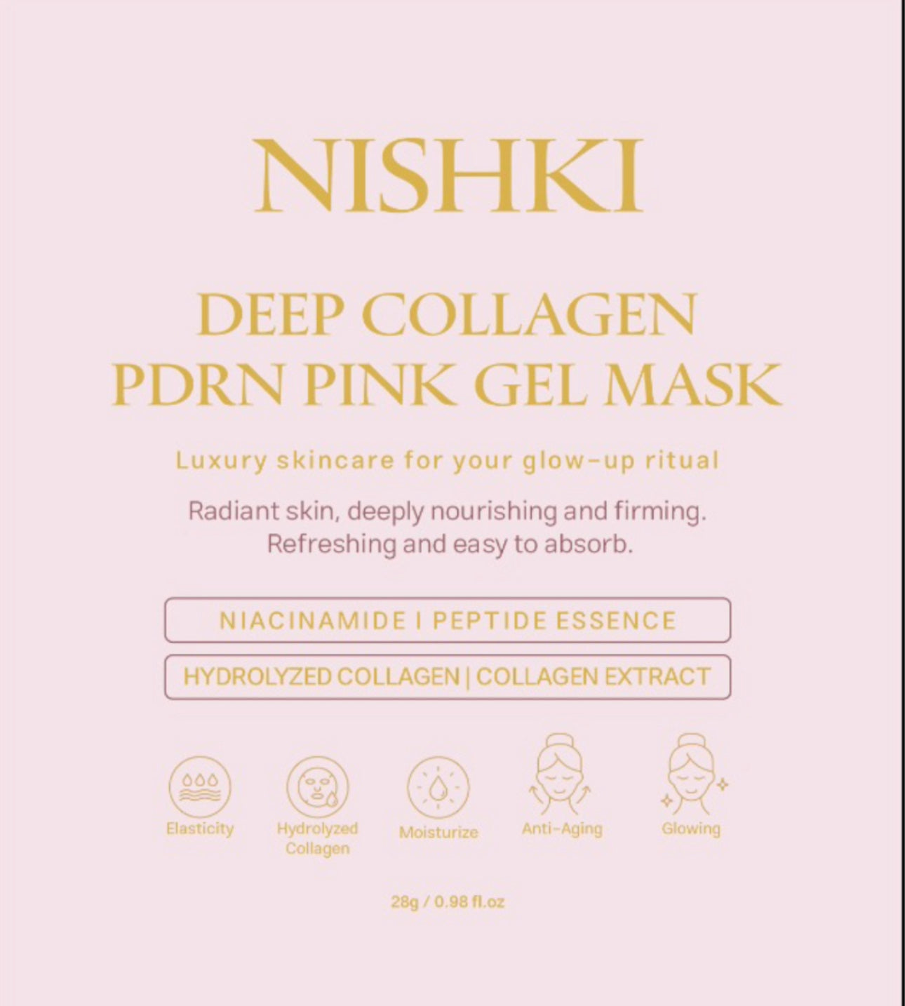 NISHKI DEEP COLLAGEN PDRN PINK GEL 5 MASKS