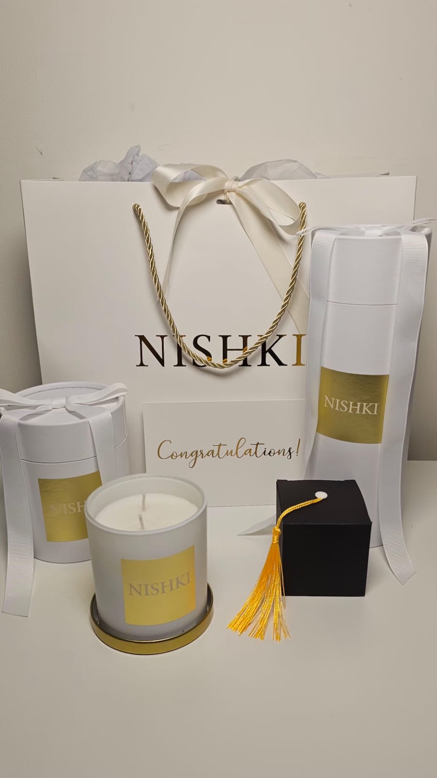 NISHKI Congratulations Candle & Reed Diffuser Gift Set