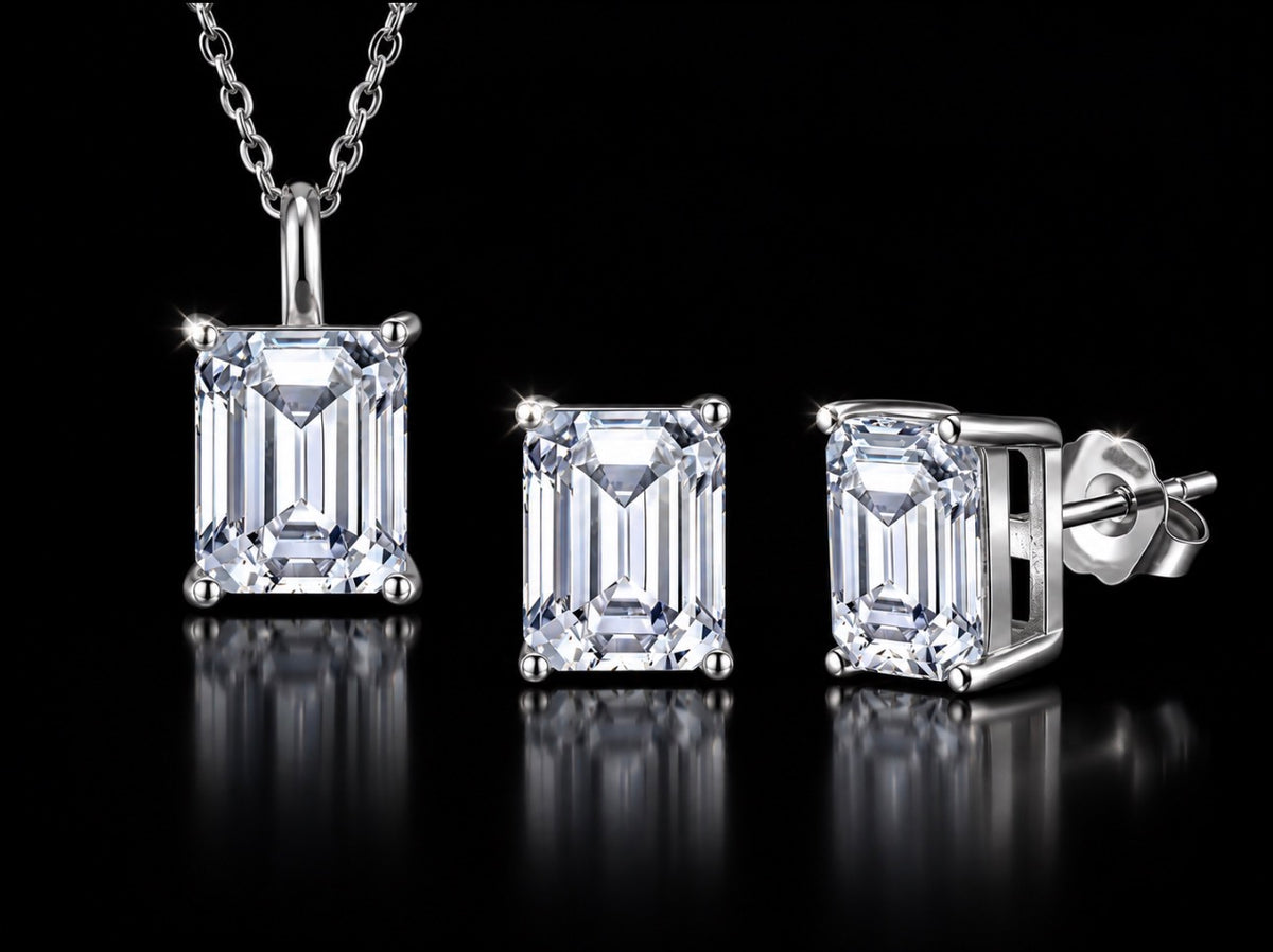 NISHKI Emerald Glow S925 Necklace & Earring Set