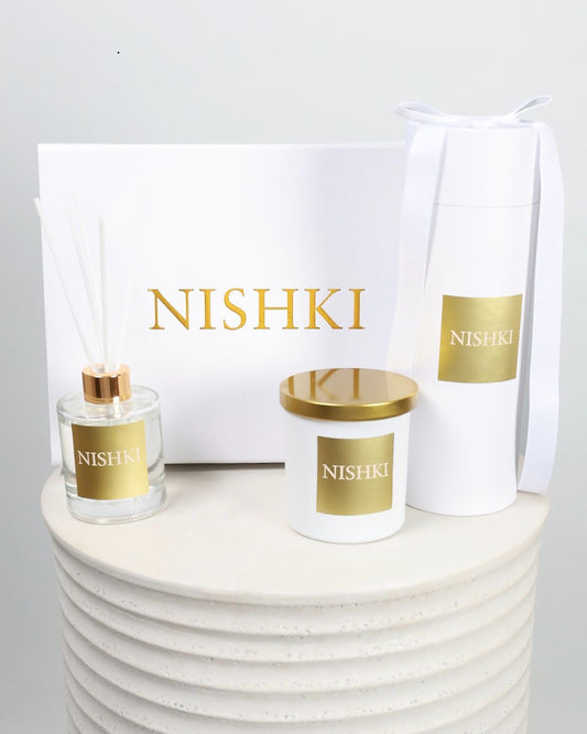 The NISHKI Serenity Candle & Reed Diffuser Gift Set