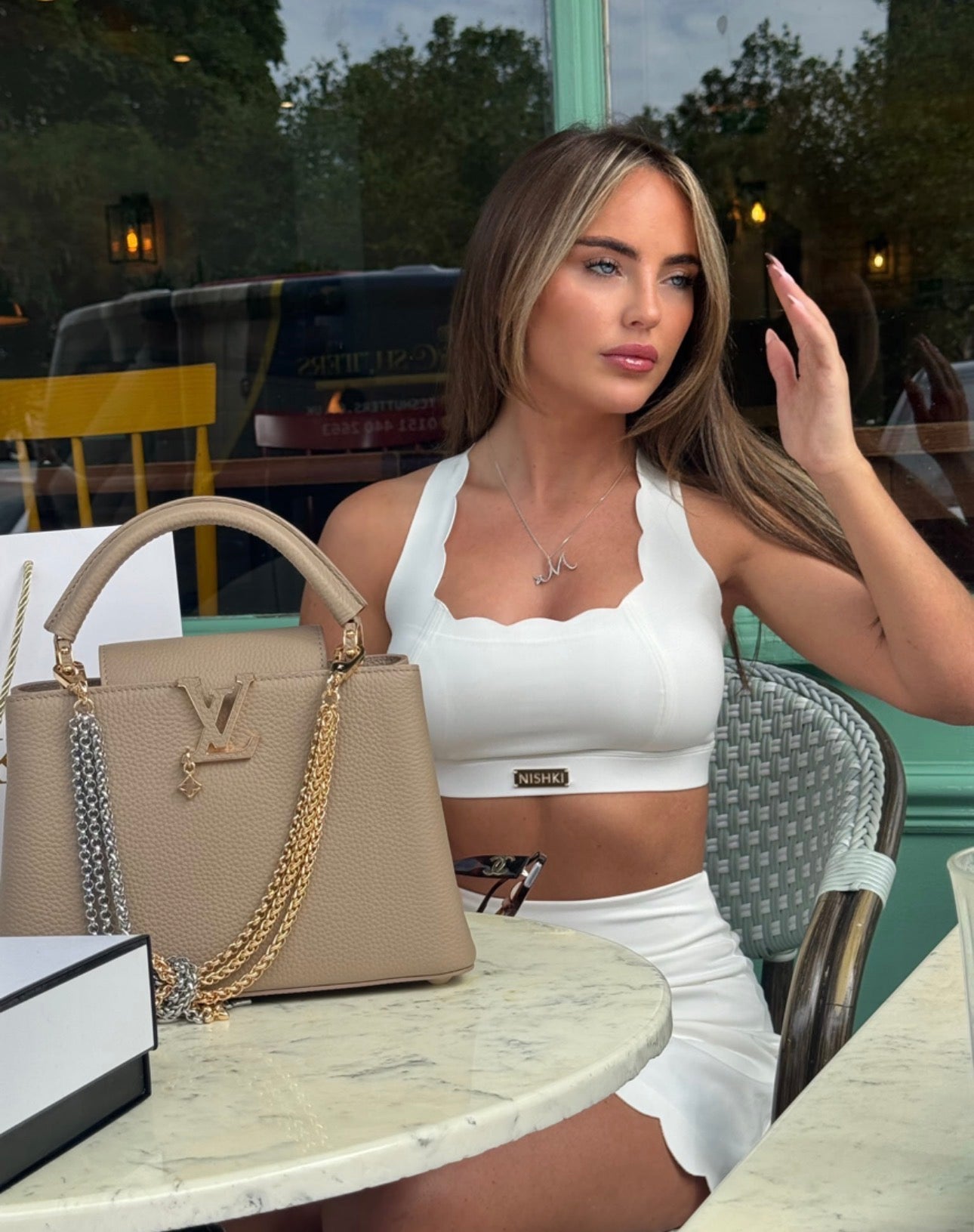 Pearl White Scallop Bra Top
