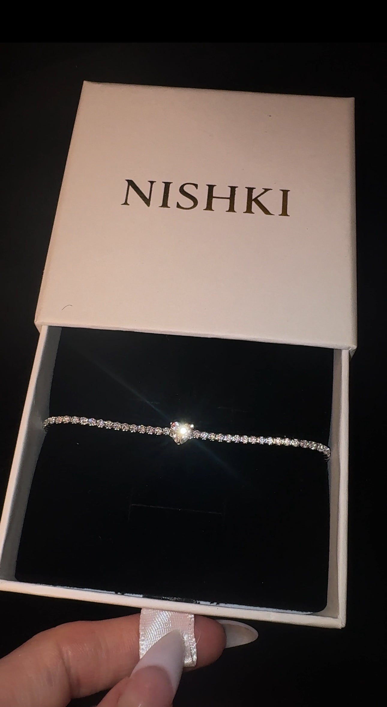 NISHKI Heart Tennis Bracelet Sterling Silver